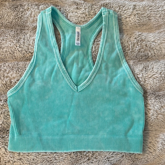 Zenana Outfitters Mint Ribbed Tank Top - Picture 1 of 3